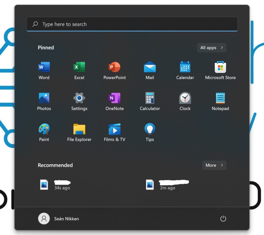 Windows 11 Start Menu