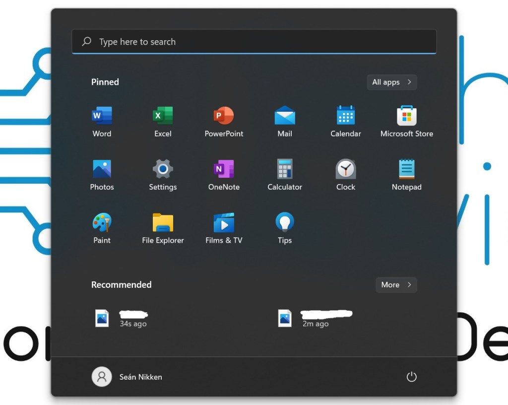 Windows 11 Start Menu